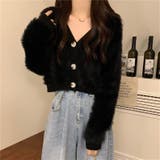 Vネックニットカーディガン 韓国ファッション 10代 | Sibra | 詳細画像13 
