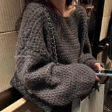 グレー | オーバーサイズセーター 韓国ファッション 秋 | Sibra
