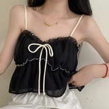 チュールフリルキャミソールビスチェ 夏服 韓国ファッション | Sibra | 詳細画像10
