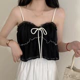 チュールフリルキャミソールビスチェ 夏服 韓国ファッション | Sibra | 詳細画像9