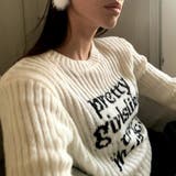 アイボリー | ジャガードロゴショート丈ニット かわいい 秋 | Sibra