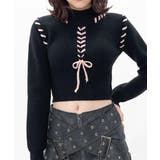 ブラック | リボンショートニット ハロウィン 10代 | Sibra