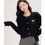 フェミニンな装いを引き立てるリボンブローチ付きフワフワカーディガン カーディガン… | Sibra | 詳細画像11 