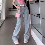 レタリング配色デニムパンツ 韓国ファッション 夏服 | Sibra | 詳細画像2 
