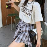 腰巻きシャツ風チェック柄パンツ 韓国ファッションオフィスカジュアル 夏服 | Sibra | 詳細画像12