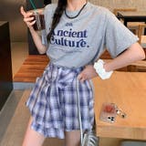 腰巻きシャツ風チェック柄パンツ 韓国ファッションオフィスカジュアル 夏服 | Sibra | 詳細画像15