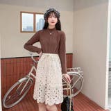 透かしかぎ針編みスカート 韓国ファッション シンプル | Sibra | 詳細画像6