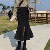 ブラック | デニムマーメイドスカート 韓国ファッション セクシー | Sibra