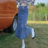 サックス | デニムマーメイドスカート 韓国ファッション セクシー | Sibra