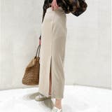 ベージュ | スリットポンチタイトスカート 韓国ファッション ハイウエスト | Sibra