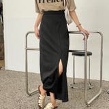 スリットポンチタイトスカート 韓国ファッション ハイウエスト | Sibra | 詳細画像7 