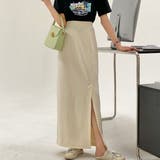 スリットポンチタイトスカート 韓国ファッション ハイウエスト | Sibra | 詳細画像2 