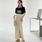 スリットポンチタイトスカート 韓国ファッション ハイウエスト | Sibra | 詳細画像5 