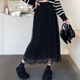 ベルベットメッシュプリーツスカート 韓国ファッション 韓国 | Sibra | 詳細画像17