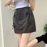 蝶結び付きミニスカート 韓国ファッションオフィスカジュアル 夏服 | Sibra | 詳細画像13