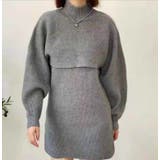 着ているだけでこなれ感が出る。2点セット ニットショート丈トップス+ | Sibra | 詳細画像4