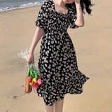 花ロングワンピース 韓国ファッション 花柄 | Sibra | 詳細画像9
