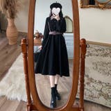 大人ガーリーな雰囲気が漂う。配色ベルド付きワンピース 春服 韓国ファッション | Sibra | 詳細画像13