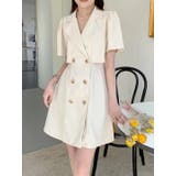 アイボリー | ワンピース 前開き 韓国ファッション | Sibra