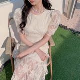 アイボリー | レースワンピース 韓国ファッション フェミニン | Sibra