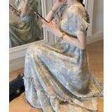 小花柄シフォンワンピース 韓国ファッション パーティードレス | Sibra | 詳細画像9