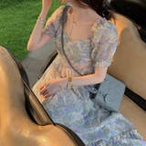 小花柄シフォンワンピース 韓国ファッション パーティードレス | Sibra | 詳細画像3