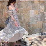 小花柄シフォンワンピース 韓国ファッション パーティードレス | Sibra | 詳細画像10