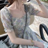 小花柄シフォンワンピース 韓国ファッション パーティードレス | Sibra | 詳細画像11