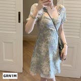 小花柄シフォンワンピース 韓国ファッション パーティードレス | Sibra | 詳細画像12