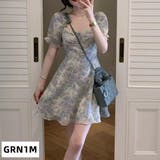 小花柄シフォンワンピース 韓国ファッション パーティードレス | Sibra | 詳細画像14