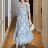 小花柄シフォンワンピース 韓国ファッション パーティードレス | Sibra | 詳細画像5
