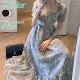 小花柄シフォンワンピース 韓国ファッション パーティードレス | Sibra | 詳細画像1