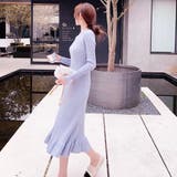 ラベンダー | ニットワンピース 韓国ファッション 秋服 | Sibra