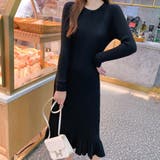 ブラック | ニットワンピース 韓国ファッション 秋服 | Sibra