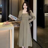 ボレロ付きバックシャーリングキャミワンピース2点セット 春 韓国ファッション | Sibra | 詳細画像12