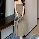 ボレロ付きバックシャーリングキャミワンピース2点セット 春 韓国ファッション | Sibra | 詳細画像13
