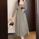 ベージュ | ボレロ付きバックシャーリングキャミワンピース2点セット 春 韓国ファッション | Sibra