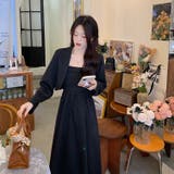 ボレロ付きバックシャーリングキャミワンピース2点セット 春 韓国ファッション | Sibra | 詳細画像5