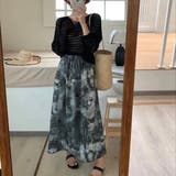 透かし編みトップス＋画柄スカートセットアップ 夏服 韓国ファッション | Sibra | 詳細画像10 