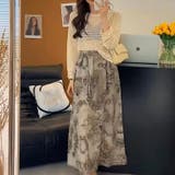 透かし編みトップス＋画柄スカートセットアップ 夏服 韓国ファッション | Sibra | 詳細画像13 