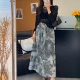 透かし編みトップス＋画柄スカートセットアップ 夏服 韓国ファッション | Sibra | 詳細画像18 