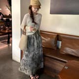 透かし編みトップス＋画柄スカートセットアップ 夏服 韓国ファッション | Sibra | 詳細画像22 