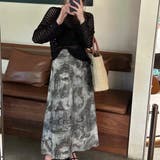 透かし編みトップス＋画柄スカートセットアップ 夏服 韓国ファッション | Sibra | 詳細画像6 