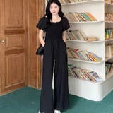 ブラック | 2WAYオールインワンパンツ 夏服 韓国ファッション | Sibra