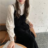 クラッシュベルベットキャミワンピース 体型カバー 韓国ファッション | Sibra | 詳細画像1