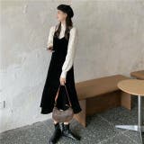 クラッシュベルベットキャミワンピース 体型カバー 韓国ファッション | Sibra | 詳細画像4