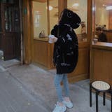 暖かふわもこエコファーブルゾン 韓国ファッション ブラック | Sibra | 詳細画像12 