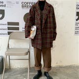 チェック柄コート 韓国ファッション ミドル | Sibra | 詳細画像9