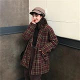 チェック柄コート 韓国ファッション ミドル | Sibra | 詳細画像13