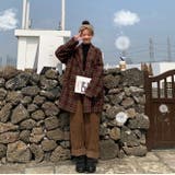 チェック柄コート 韓国ファッション ミドル | Sibra | 詳細画像5
